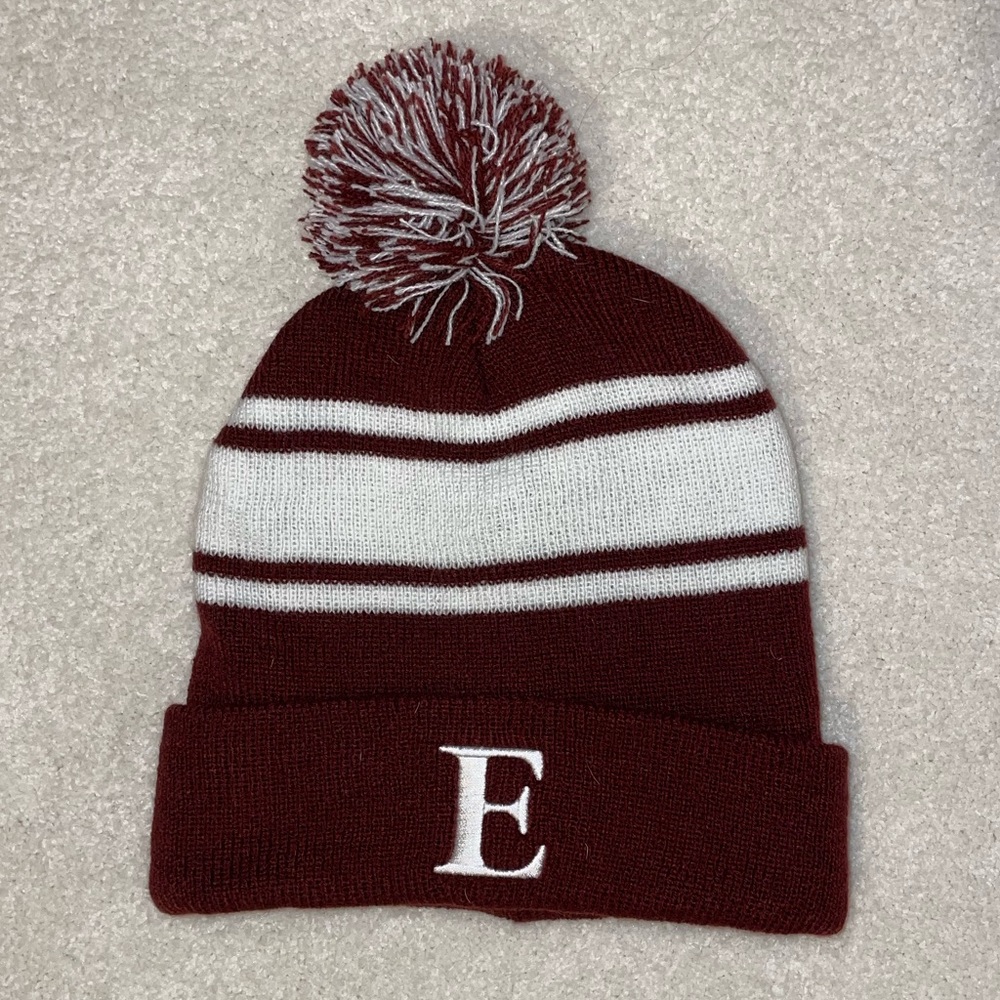 Maroon & White Exeter Winter Hat